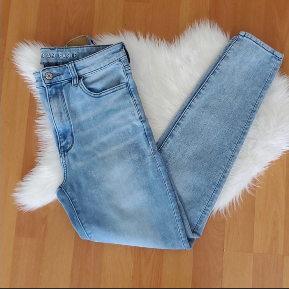 American Eagle super hi-rise jegging light wash 6R